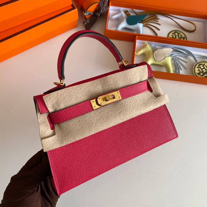 Hermes Kelly Mini 2nd Generation 22EP i6 Ultimate Pink Gold Button